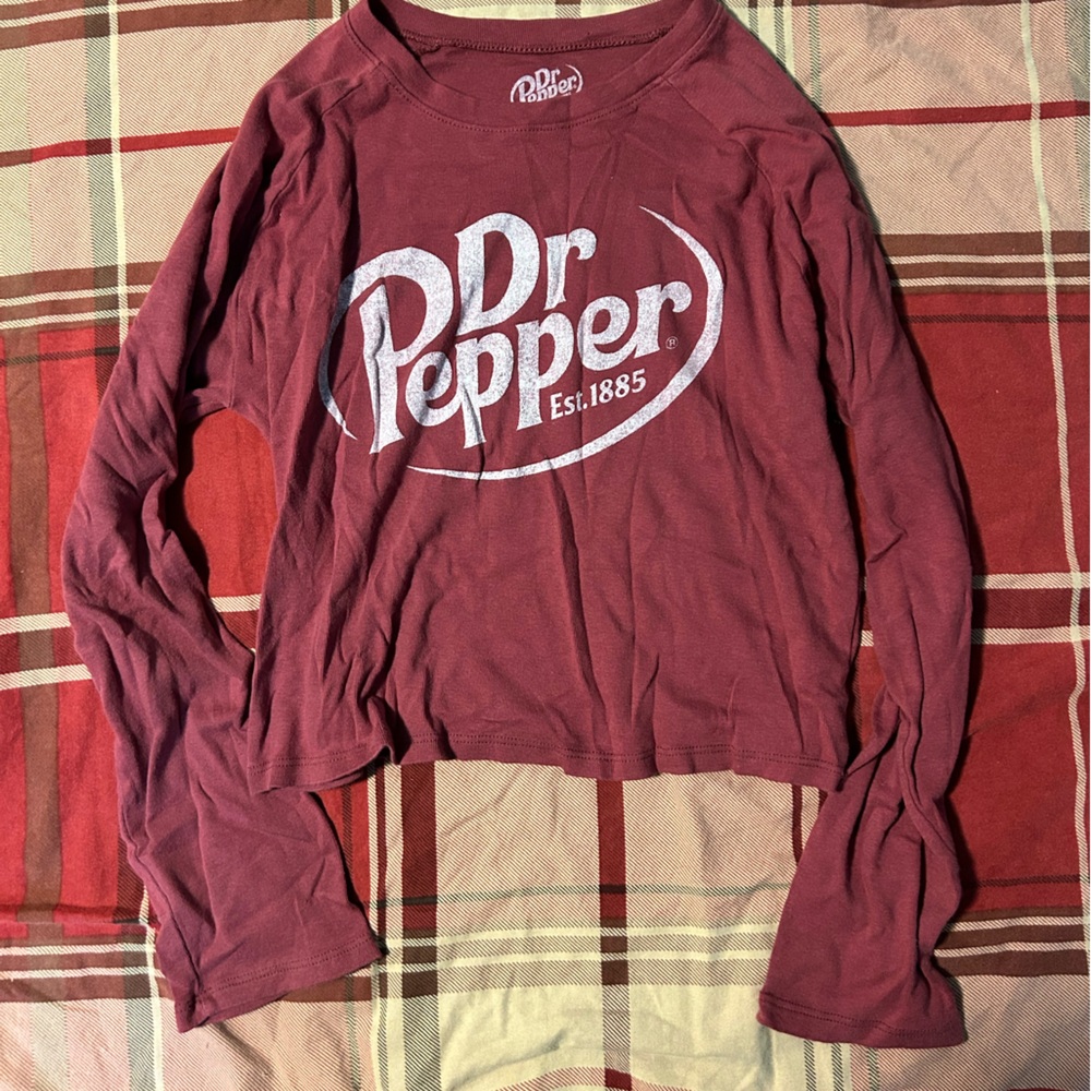 Dr Pepper Maroon Long Sleeve Shirt